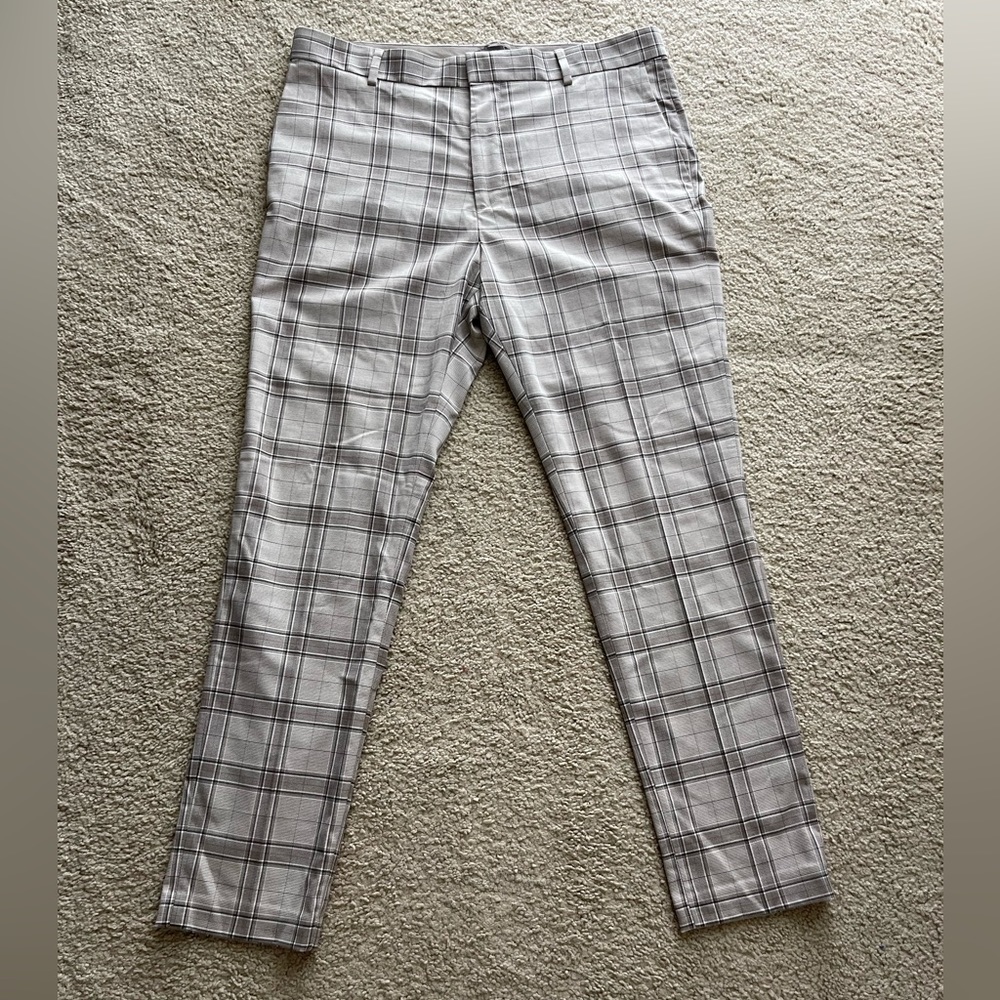 H&M Slim Fit Plaid Dress Pants Waist 36